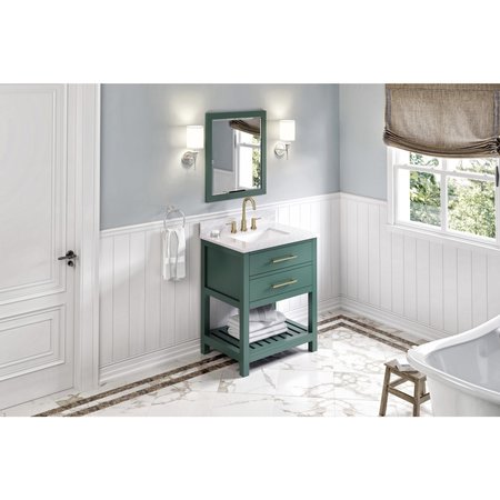 JEFFREY ALEXANDER 24 W X 1In. D X 28In. H Forest Green Cade Mirror MIR2CAD-24-GN